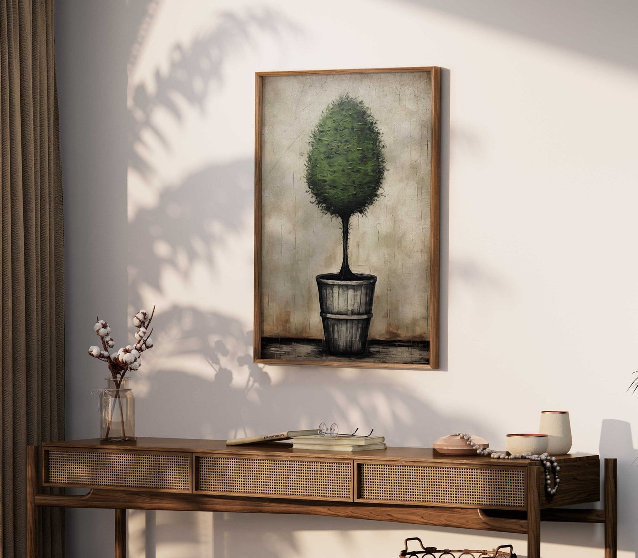 Topiary Tree Wall Art – Botanical Living Room Print