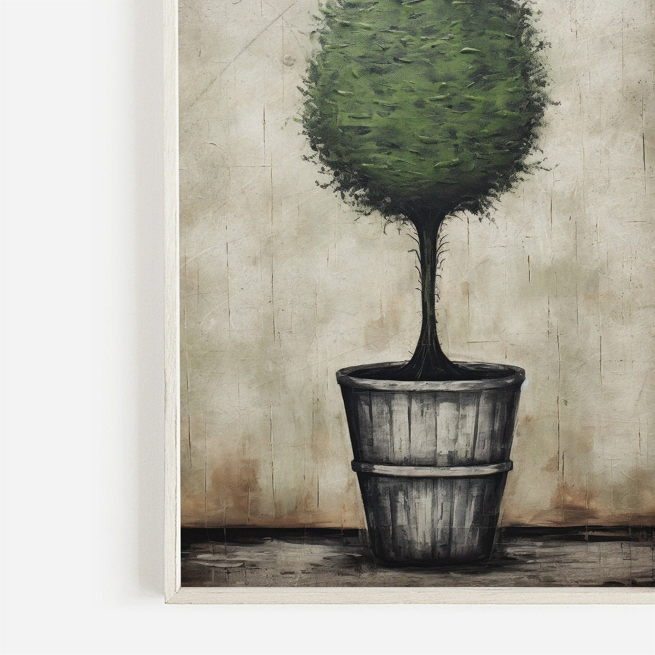 Topiary Tree Wall Art – Botanical Living Room Print