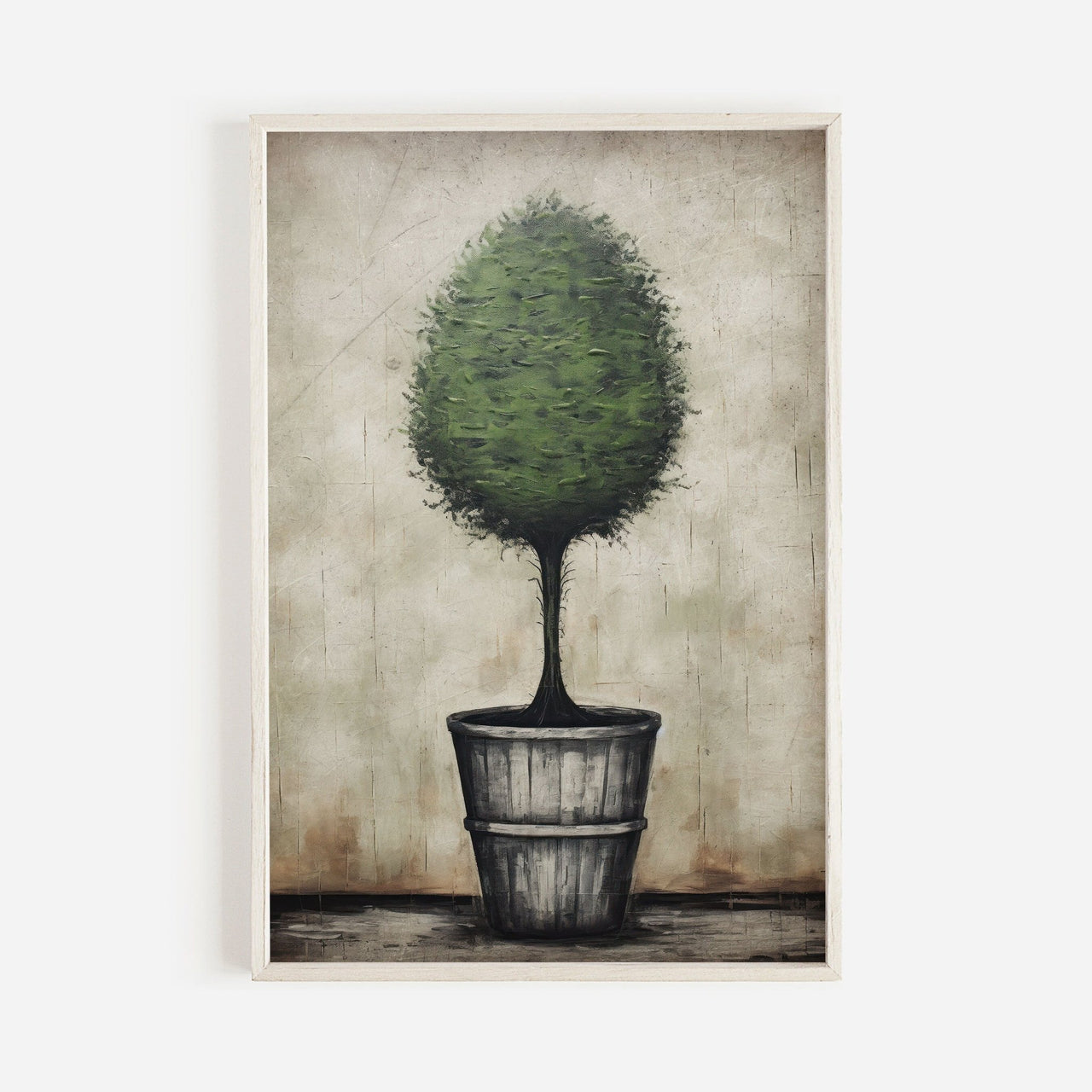 Topiary Tree Wall Art – Botanical Living Room Print