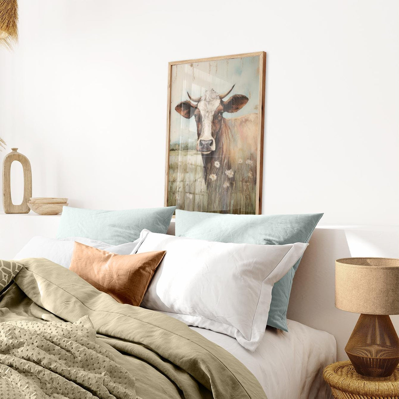 Majestic Bull Wall Art – Animal Nursery Print for Boys