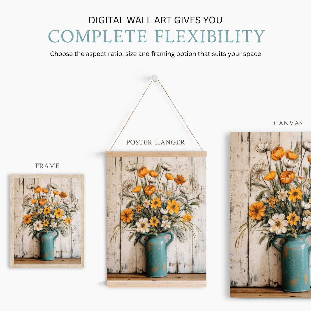 Vintage Floral Wall Art – Botanical Home Print