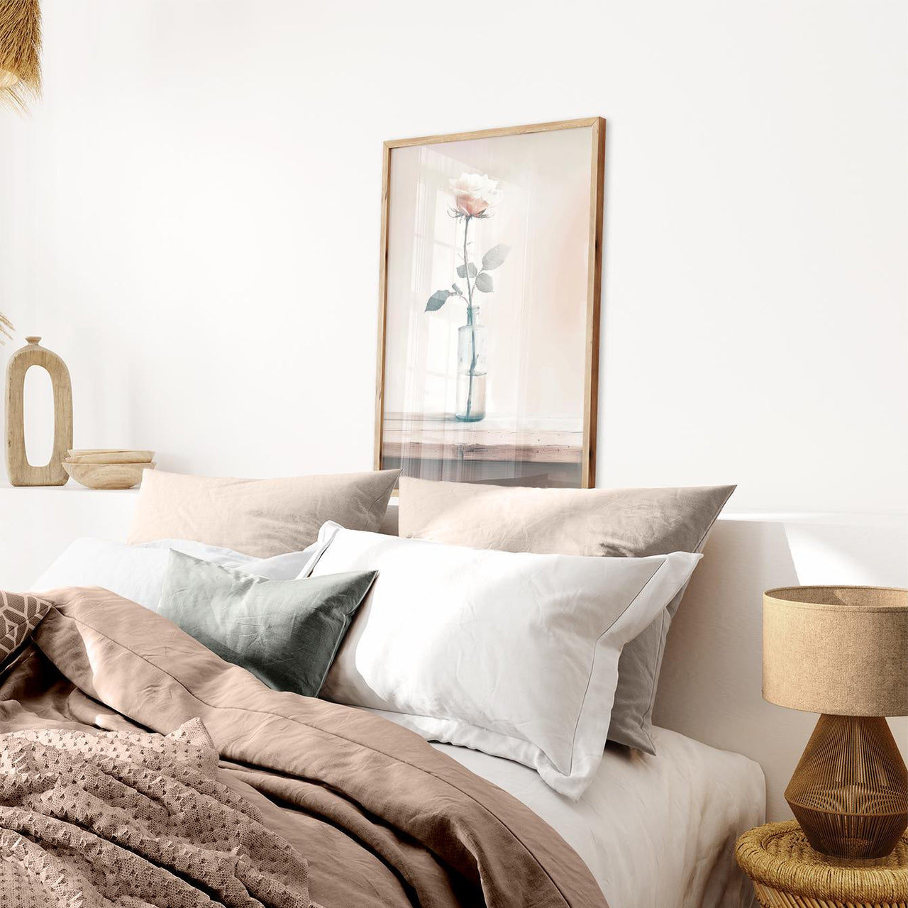 Pink Rose Wall Art – Floral Nursery Print