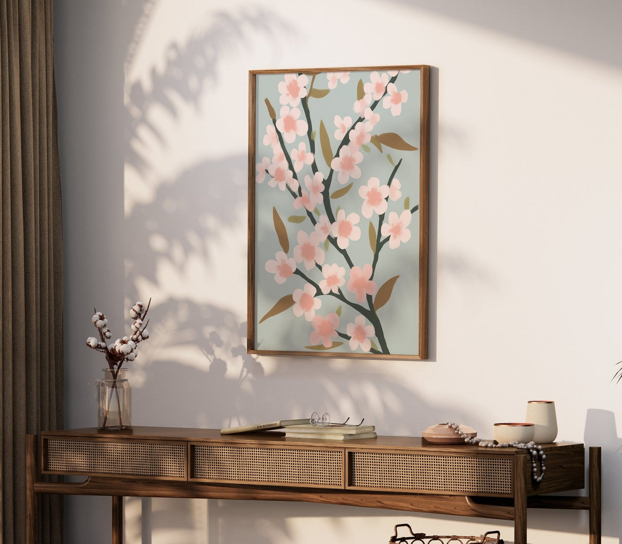 Cherry Blossom Print – Floral Living Room Wall Decor