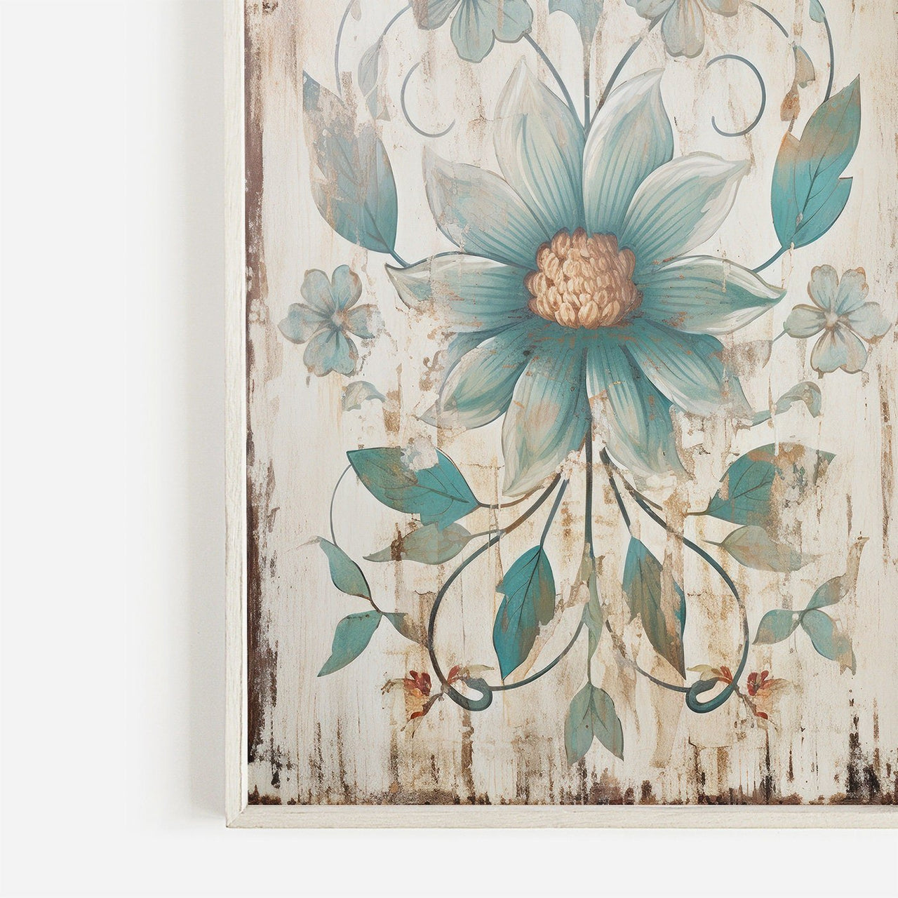 Ornamental Flower Print – Floral Bedroom Wall Decor