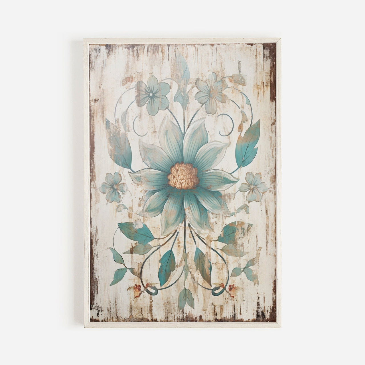 Ornamental Flower Print – Floral Bedroom Wall Decor