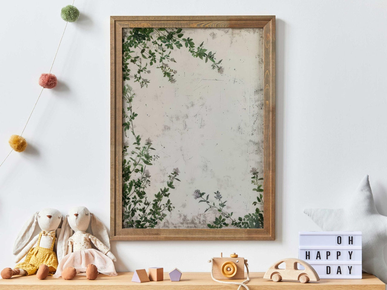 Green Floral Print – Botanical Nursery Wall Decor