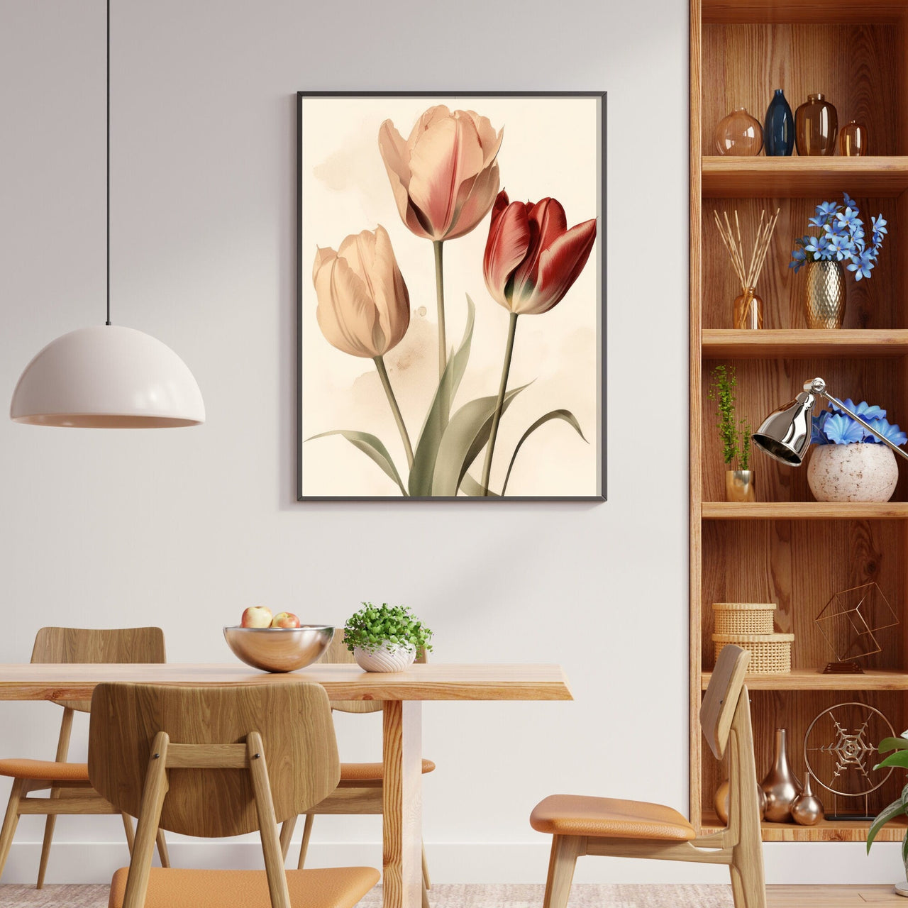 Tulip Bouquet Wall Art – Floral Living Room Print