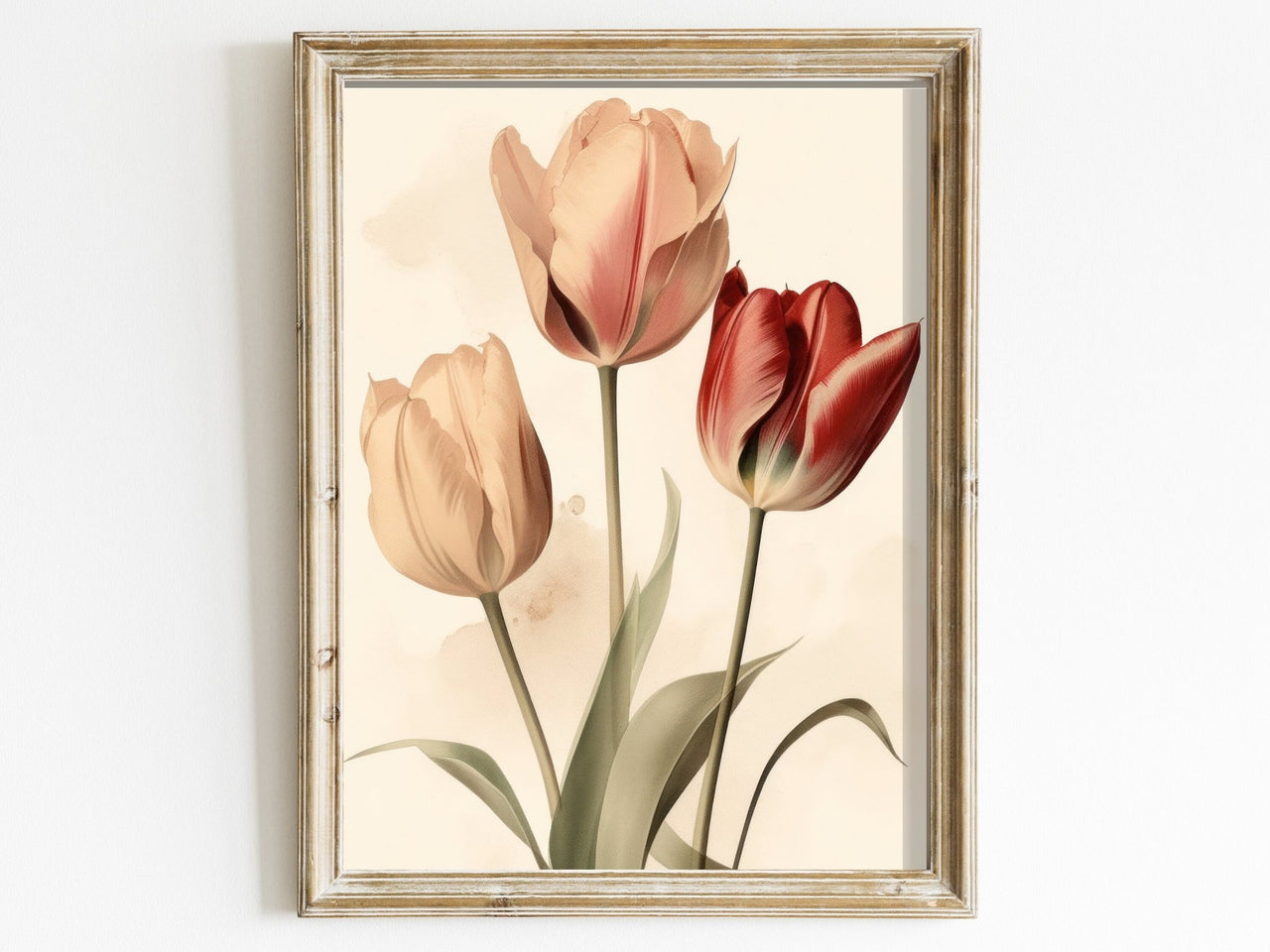 Tulip Bouquet Wall Art – Floral Living Room Print
