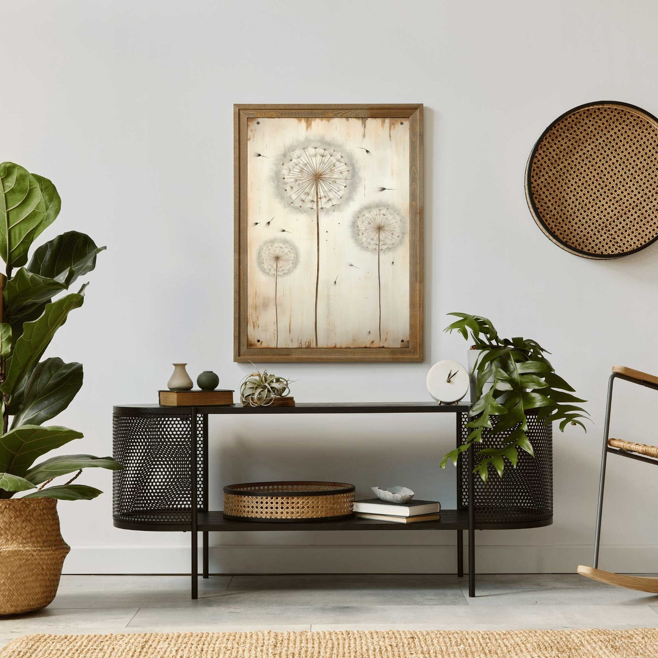 Dandelion Wall Art – Floral Living Room Print