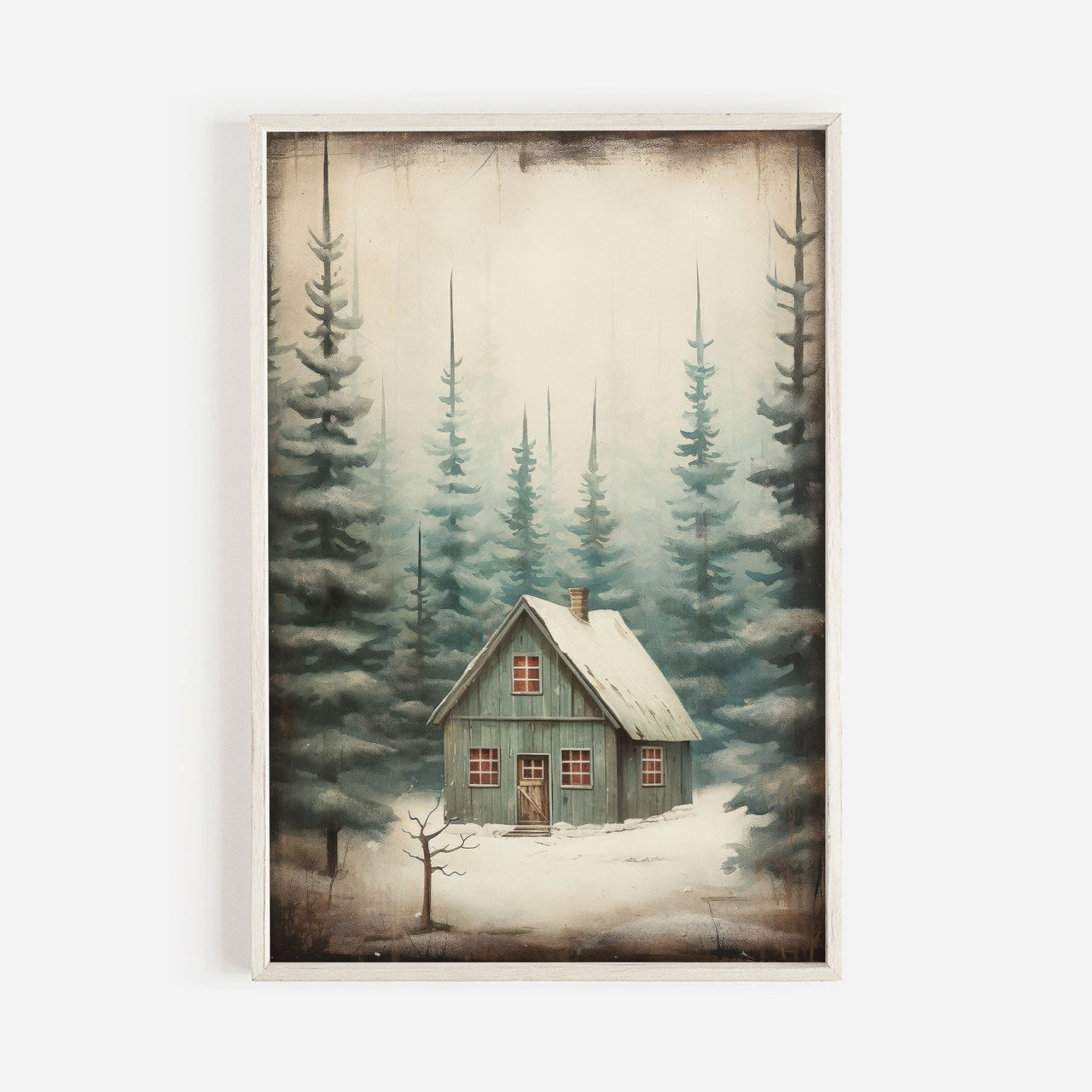 Forest Cabin Wall Art – Nature Living Room Print