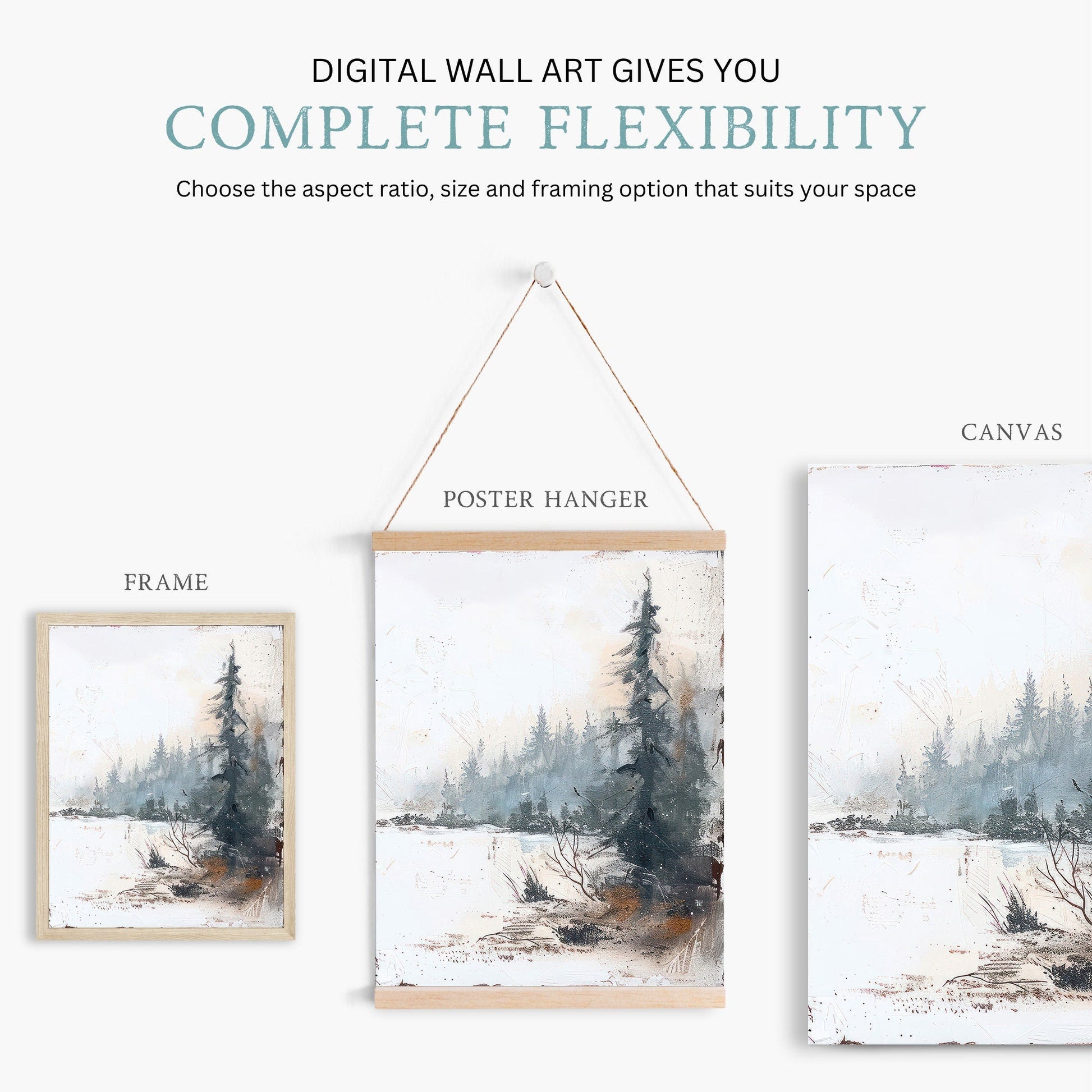 Vintage Forest Print, Autumn Landscape Wall Art, Rustic Decor - WildfieldPrints