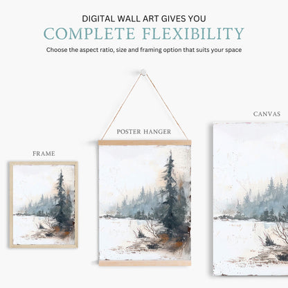 Vintage Forest Print, Autumn Landscape Wall Art, Rustic Decor - WildfieldPrints