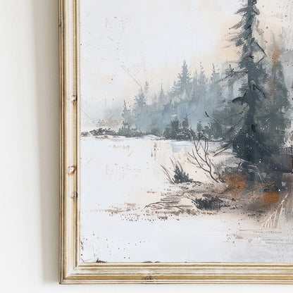 Vintage Forest Print, Autumn Landscape Wall Art, Rustic Decor - WildfieldPrints