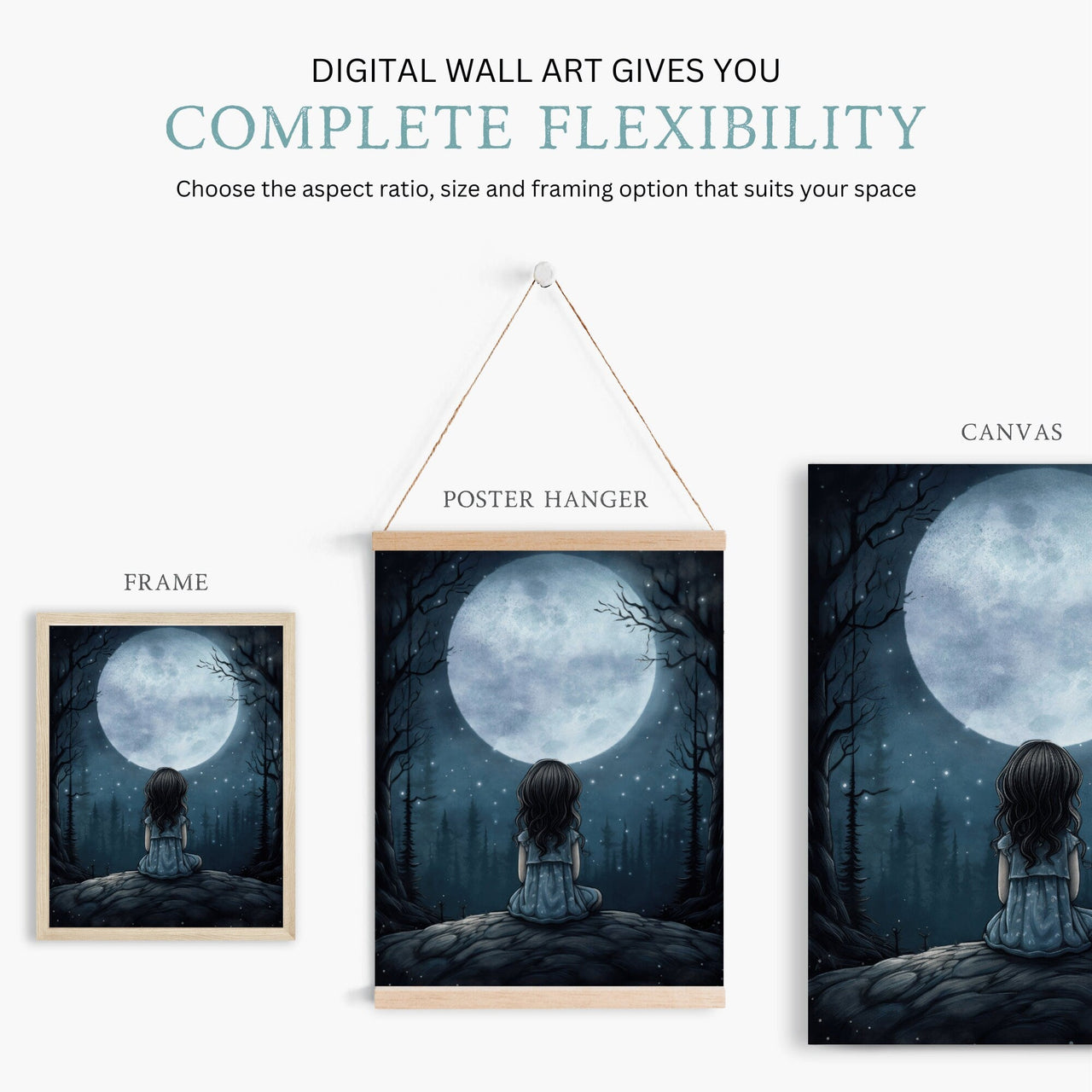 Stars & Moon Wall Art – Adventure Nursery Print