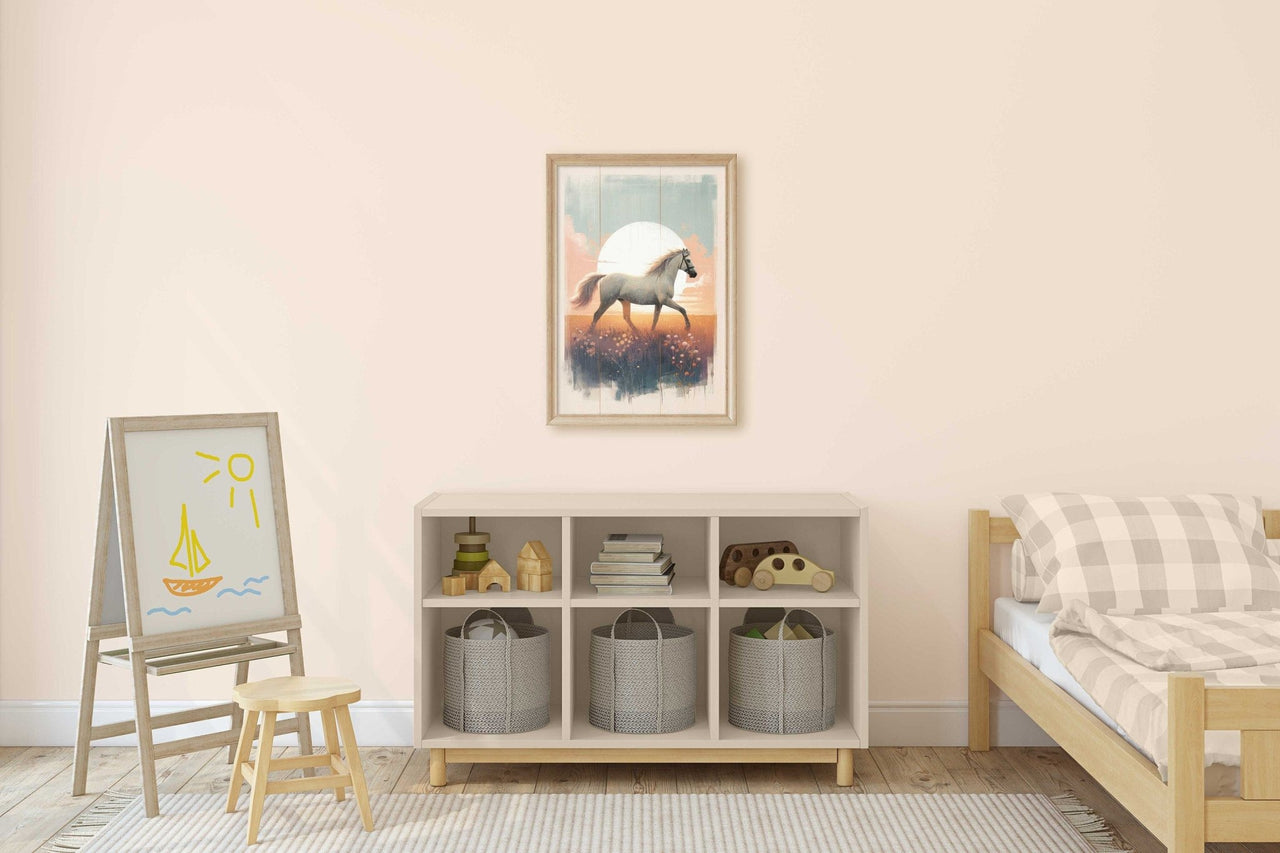 White Horse Wall Art – Equestrian Nursery Print