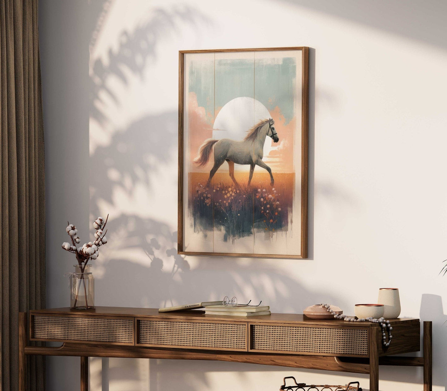 Vintage Horse Painting, Equestrian Gift, Farmhouse Wall Decor - WildfieldPrints