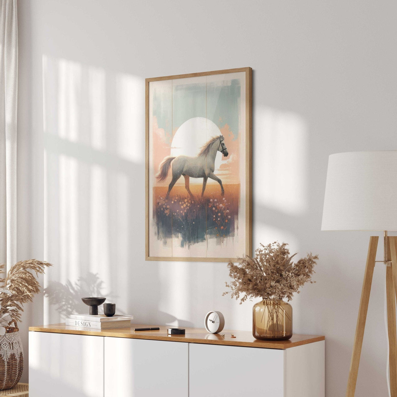 White Horse Wall Art – Equestrian Nursery Print