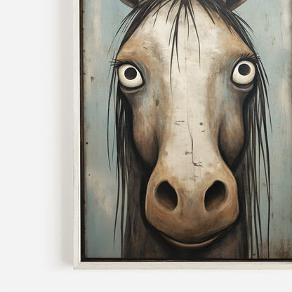 Vintage Horse Wall Art, Funny Animal Decor, Farmhouse Gift for Horse Lovers - WildfieldPrints