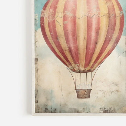 Vintage Hot Air Balloon Prints, Rustic Nursery Decor, Colorful Artwork - WildfieldPrints