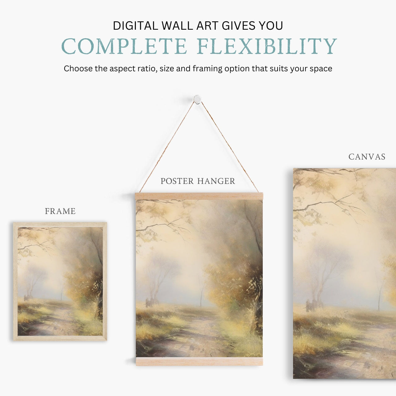 Vintage Landscape Wall Art – Nature Living Room Print