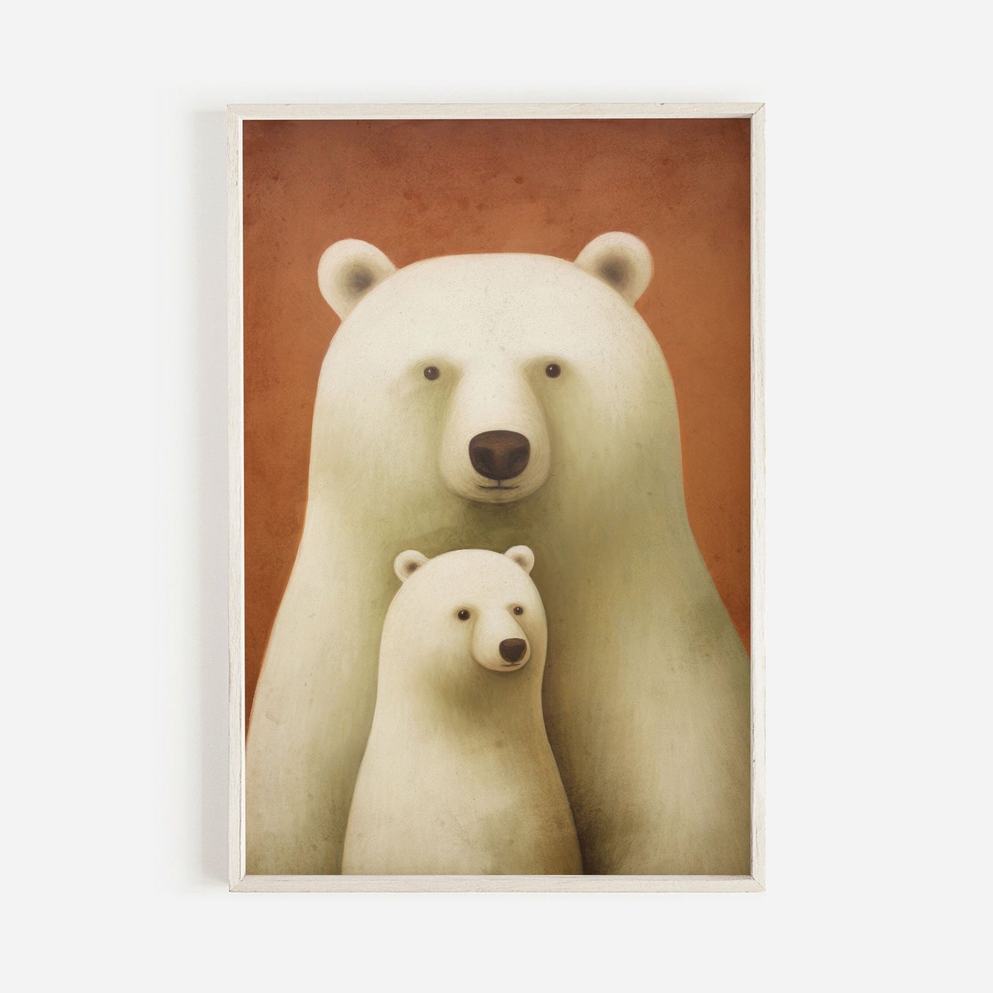 Vintage Nursery Animal Wall Art, Unique Baby Decor, Polar Bears Print - WildfieldPrints