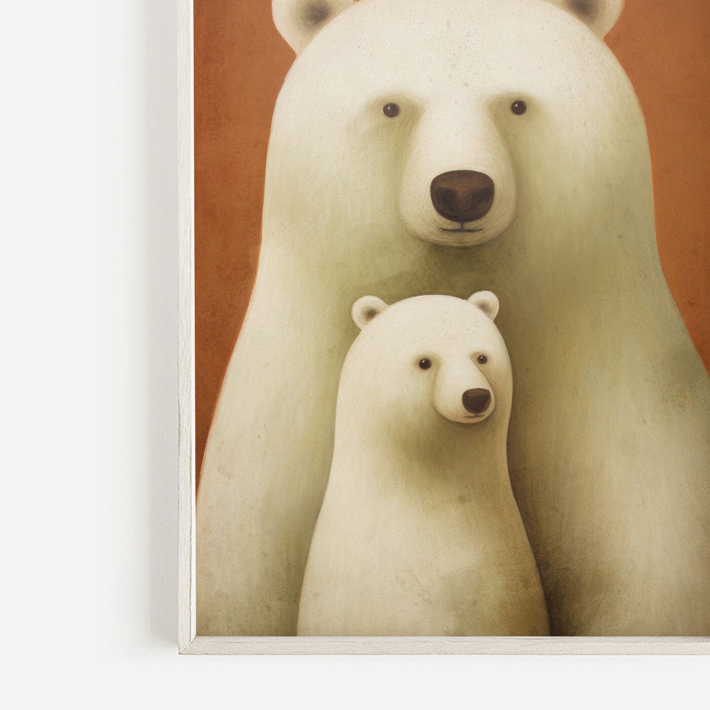 Vintage Nursery Animal Wall Art, Unique Baby Decor, Polar Bears Print - WildfieldPrints