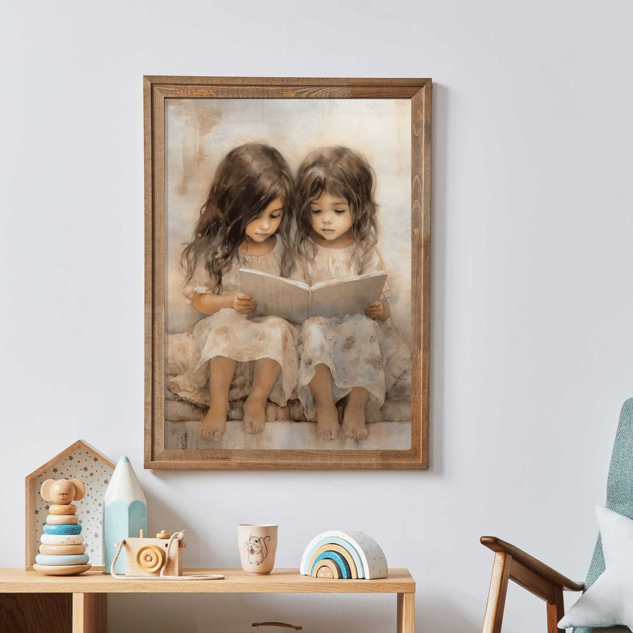 Vintage Reading Wall Art – Girls Room Print