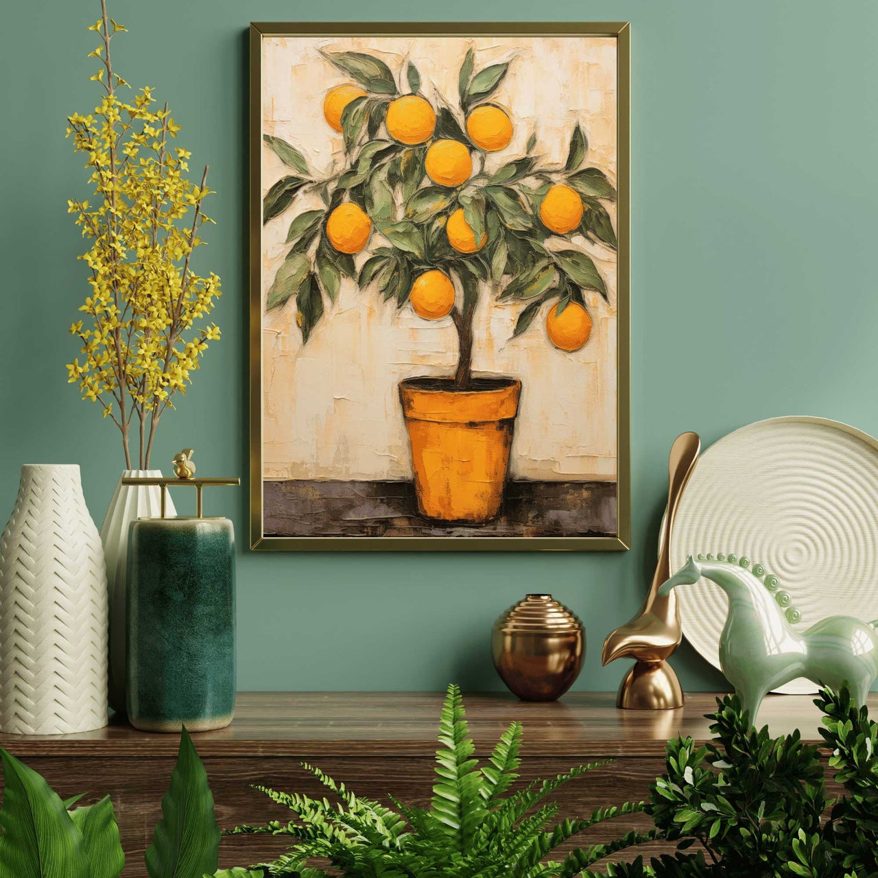 Orange Tree Wall Art – Botanical Kitchen Print