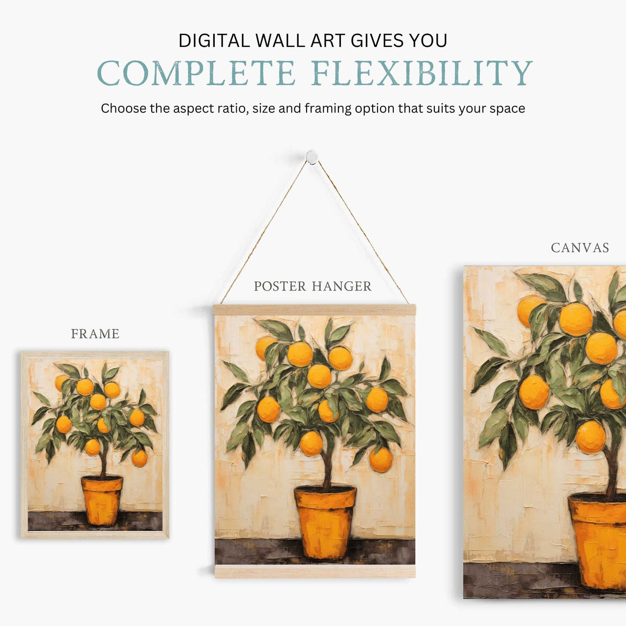 Orange Tree Wall Art – Botanical Kitchen Print