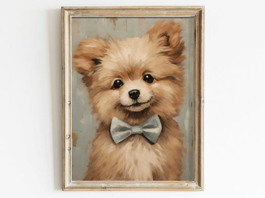 Vintage Pomeranian Wall Art, Dog Decor for Pomeranian Lovers - WildfieldPrints