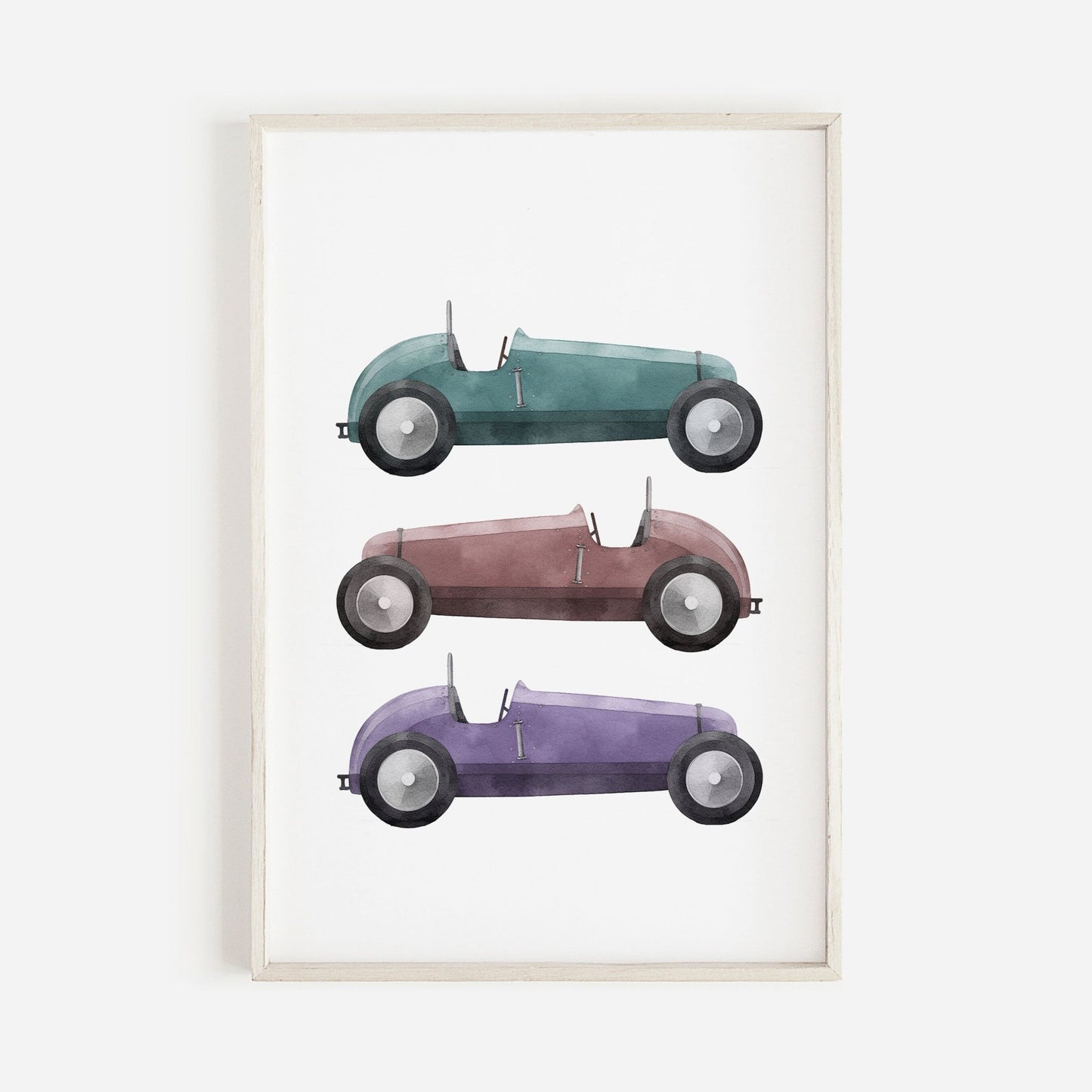 Vintage Racing Cars Nursery Wall Art, Boys Room Decor, Sports Car Print - WildfieldPrints