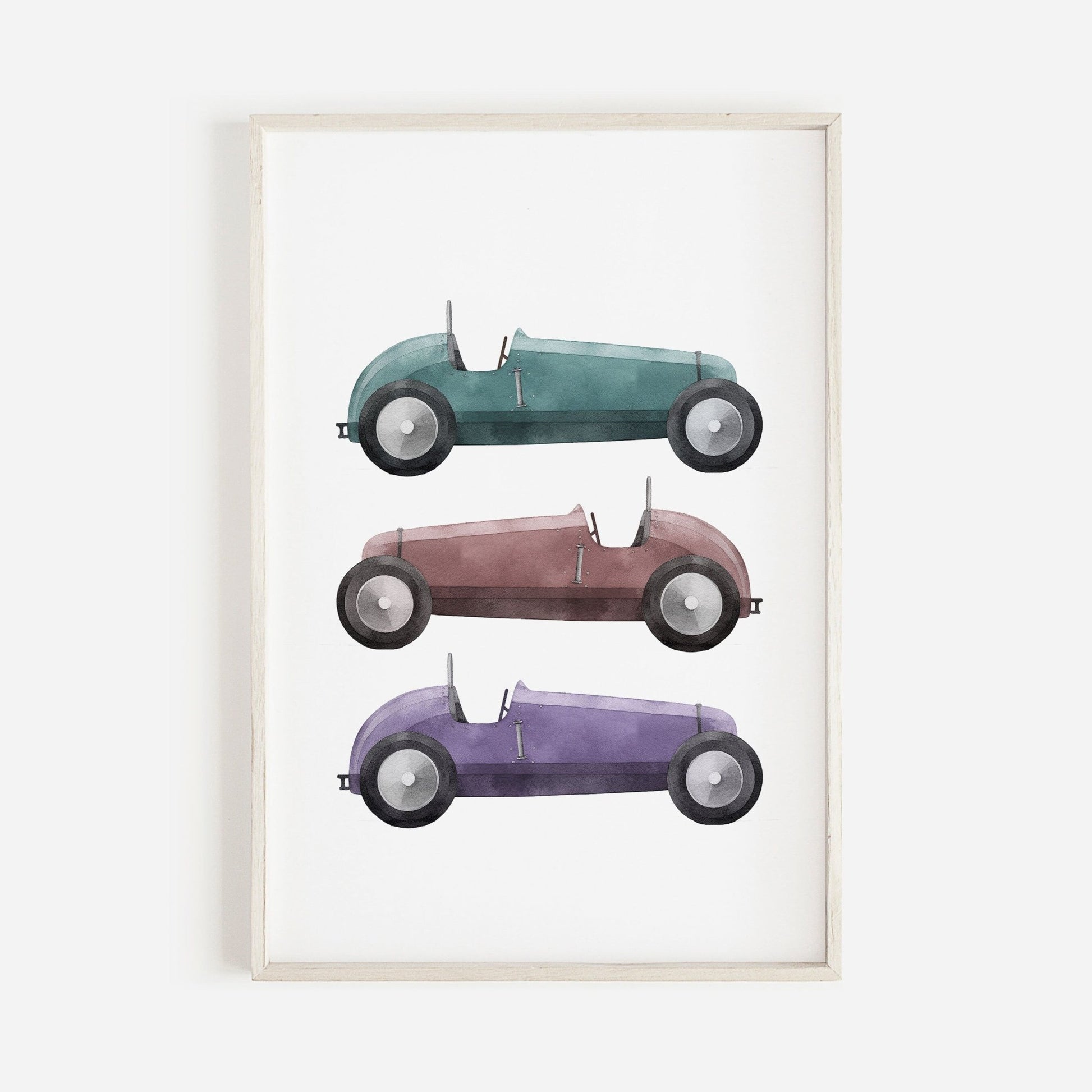 Vintage Racing Cars Nursery Wall Art, Boys Room Decor, Sports Car Print - WildfieldPrints