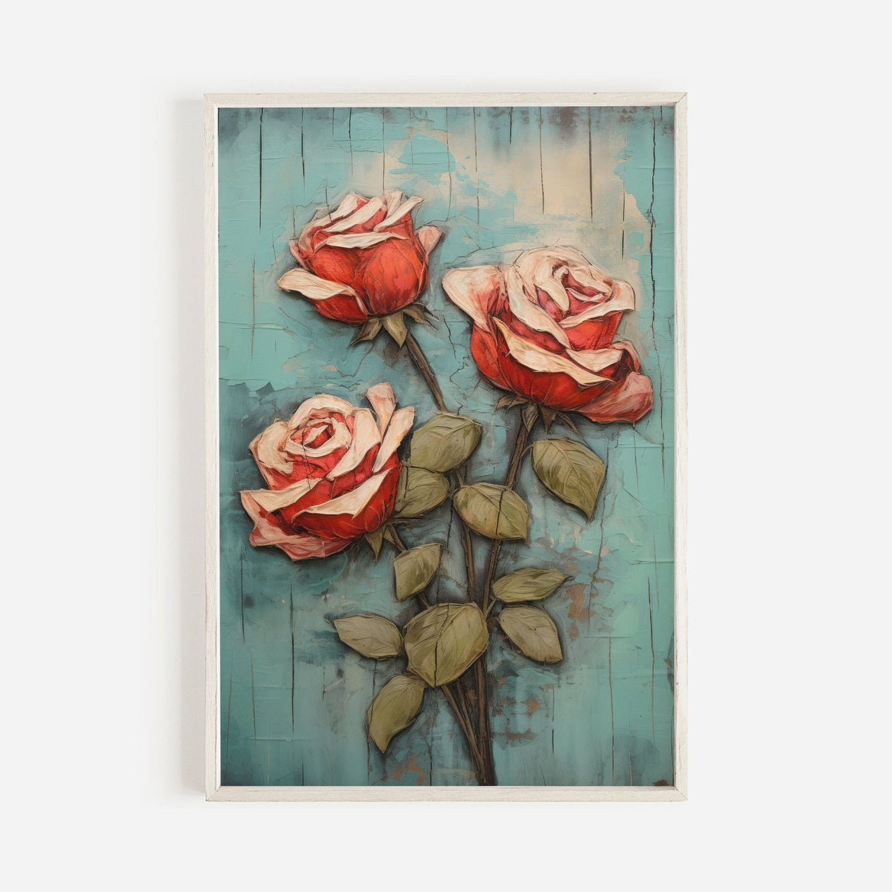 Red Rose Print – Floral Girls Room Wall Art
