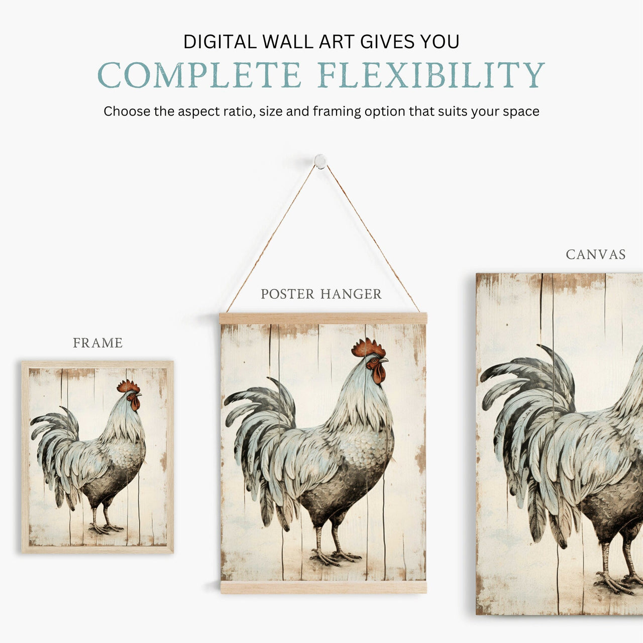 Rooster Wall Art – Farm Kitchen Print