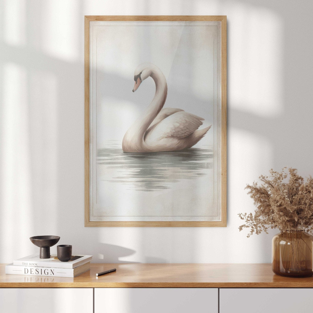 Swan Wall Art – Bird Living Room Print