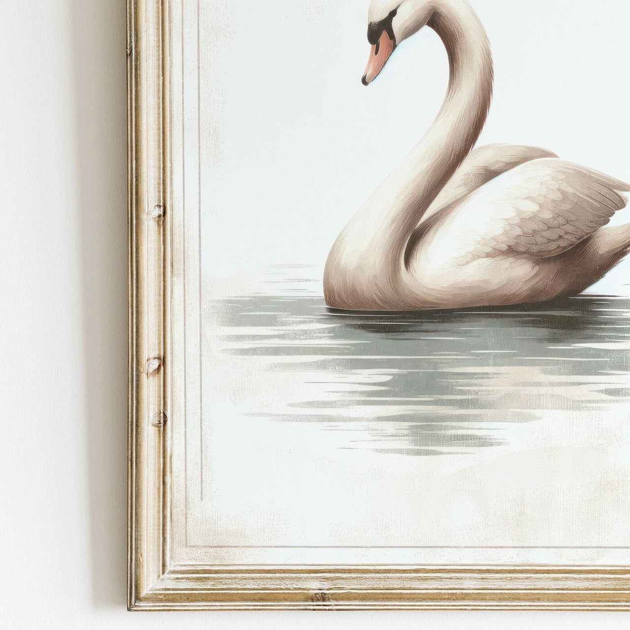 Swan Wall Art – Bird Living Room Print