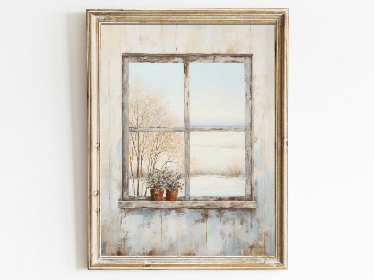 Vintage Window Wall Art – Farmhouse Home Print