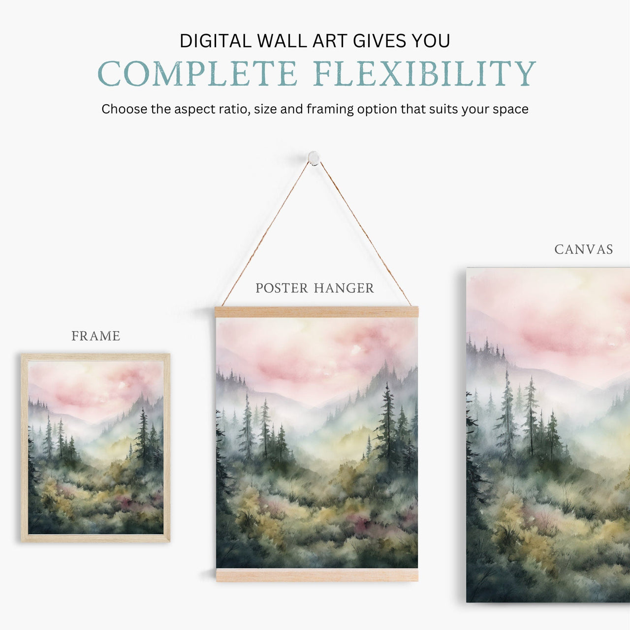 Spruce Forest Wall Art – Nature Living Room Print