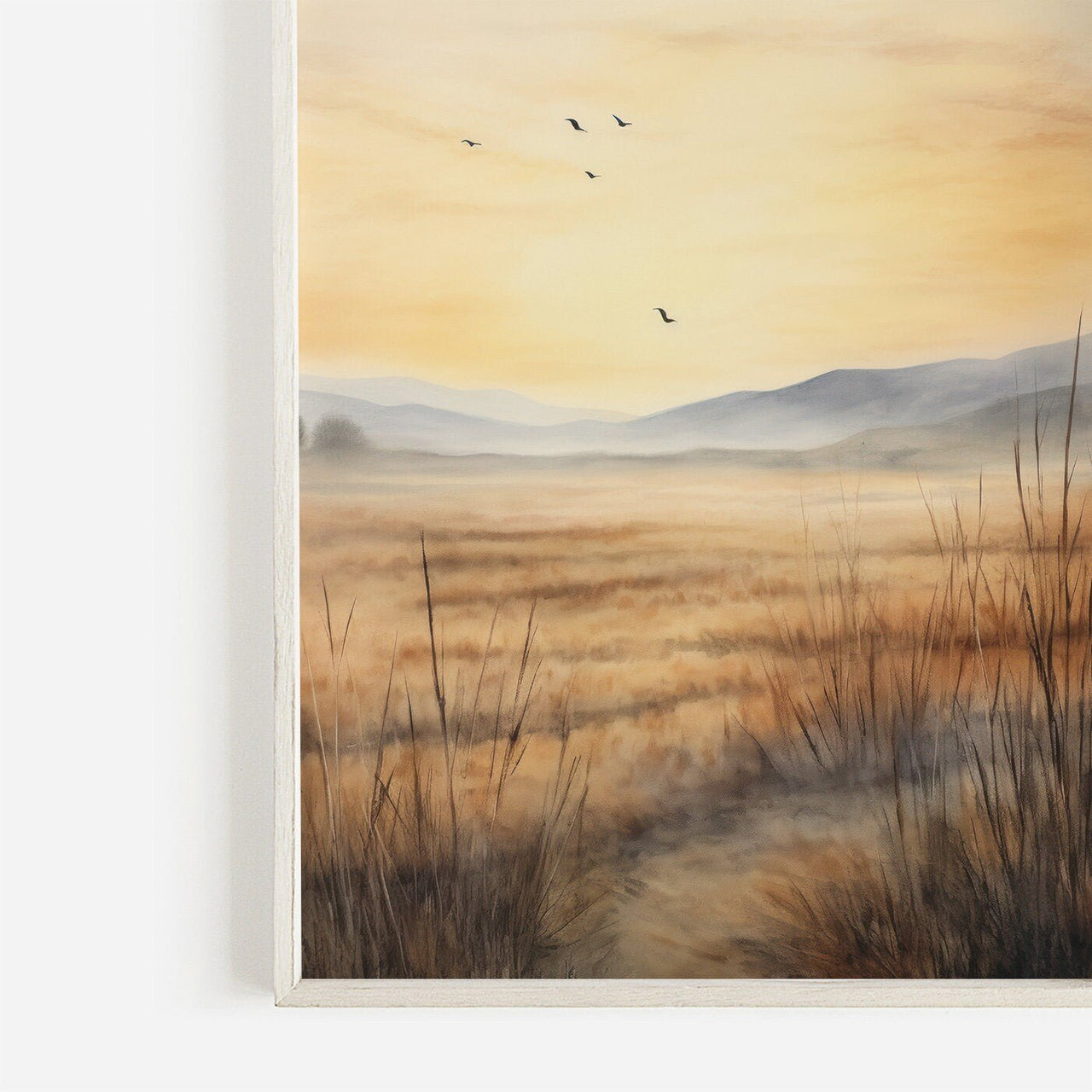 Watercolor Landscape Wall Art – Nature Living Room Decor Print