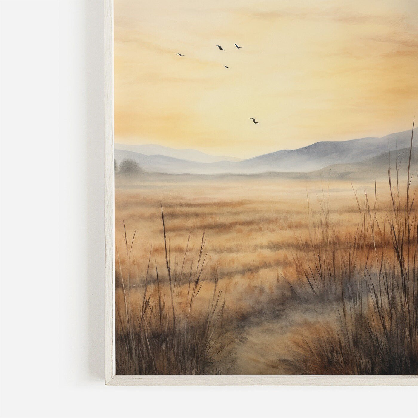 Watercolor Landscape Art, Abstract Scenic Nature Print, Tranquil Decor - WildfieldPrints
