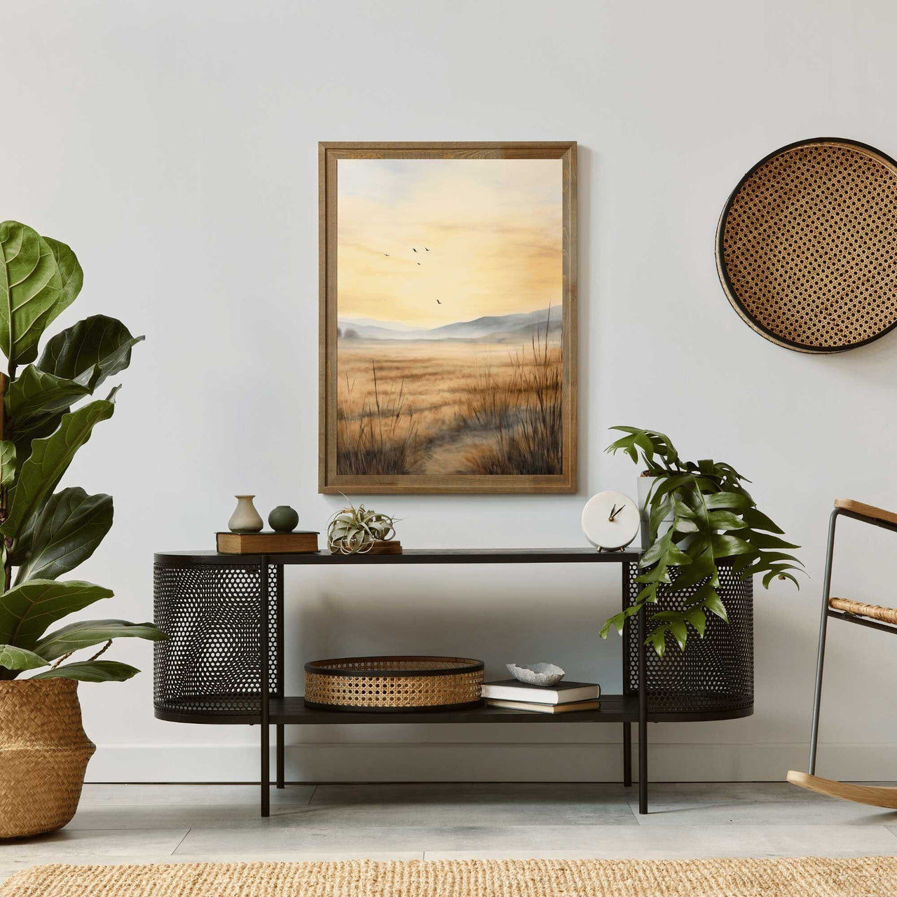 Watercolor Landscape Wall Art – Nature Living Room Decor Print