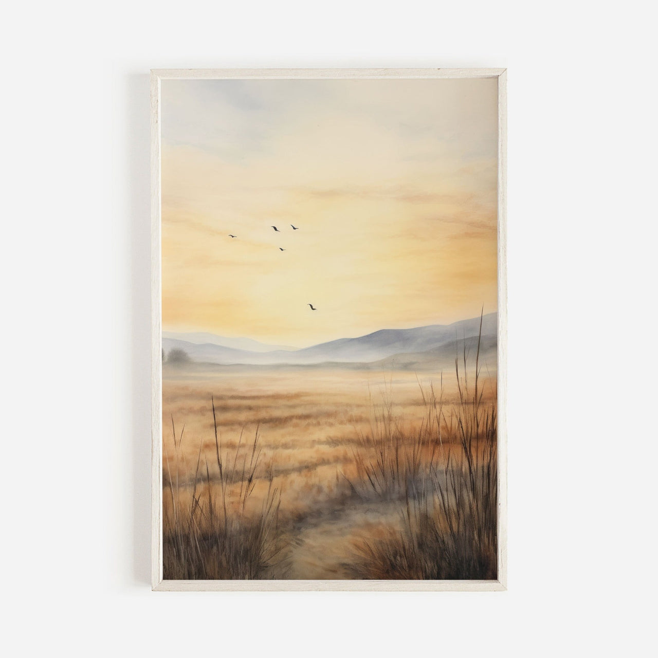 Watercolor Landscape Wall Art – Nature Living Room Decor Print