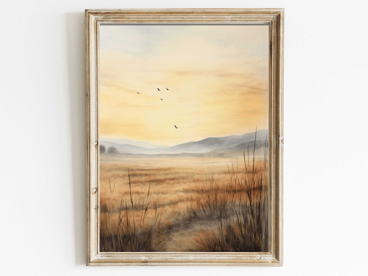 Watercolor Landscape Wall Art – Nature Living Room Decor Print