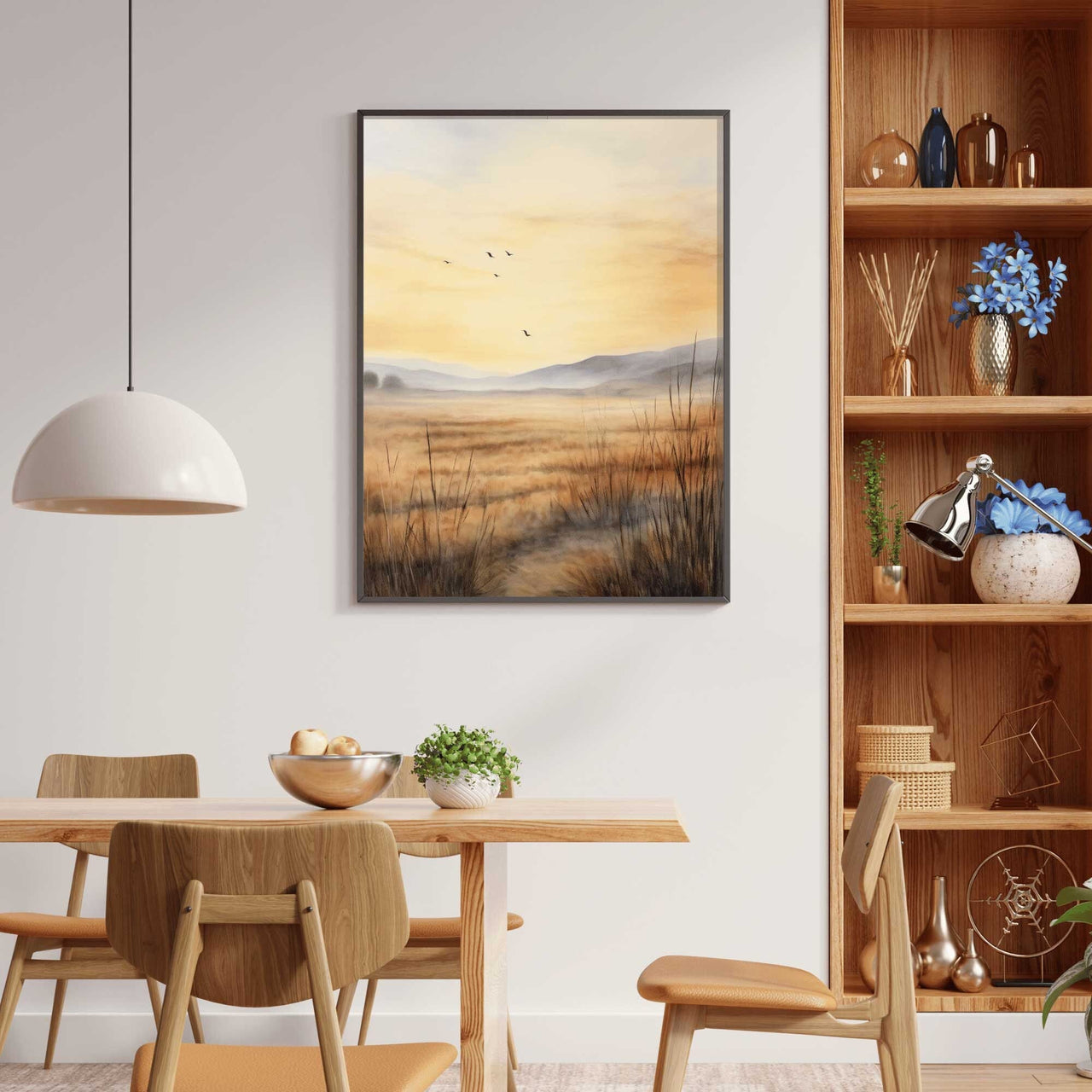 Watercolor Landscape Wall Art – Nature Living Room Decor Print