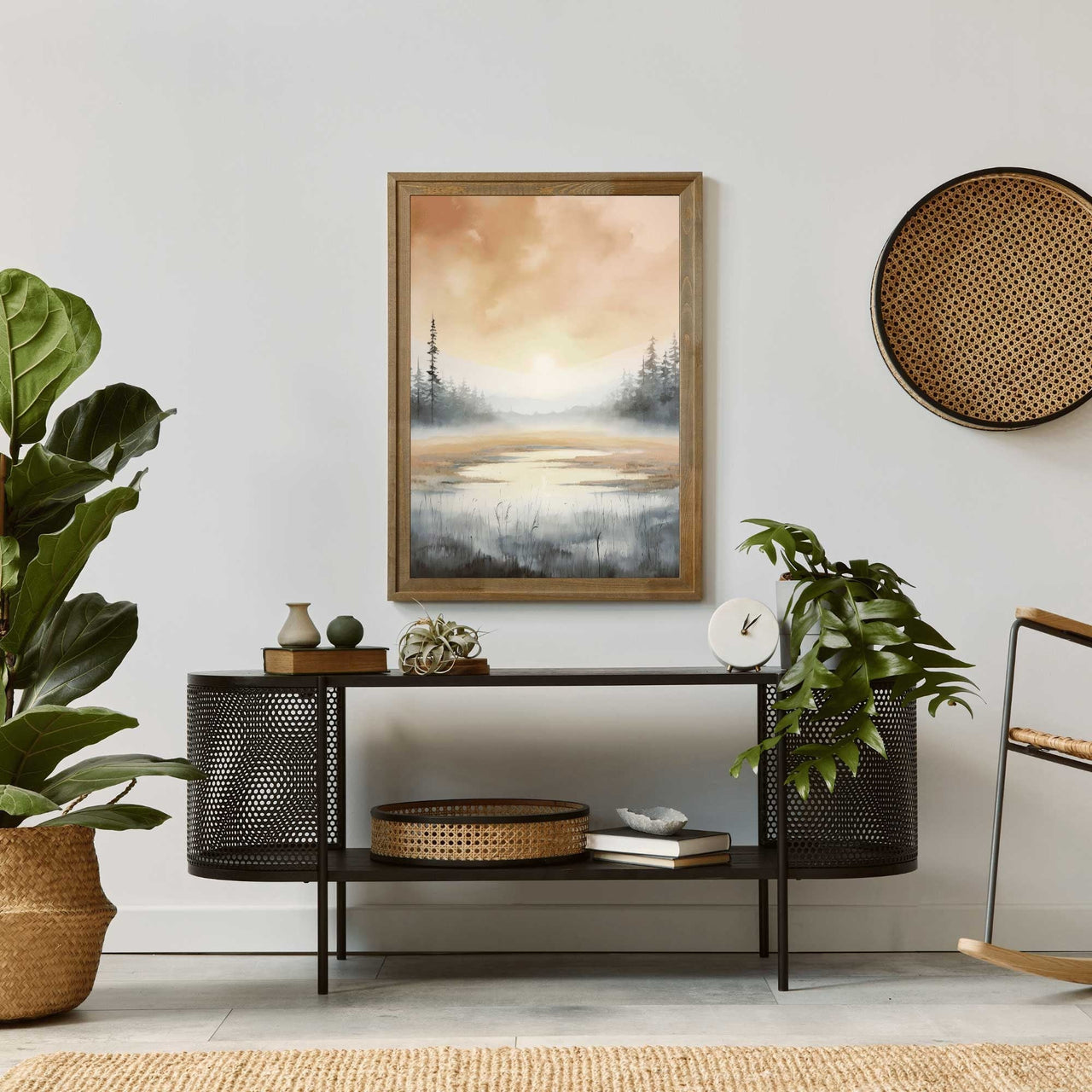 Watercolor Landscape Wall Art – Nature Living Room Decor