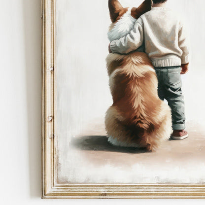 Welsh Corgi Nursery Print, Dog Wall Decor, Boys Room Artwork, Cute Animal Design - WildfieldPrints