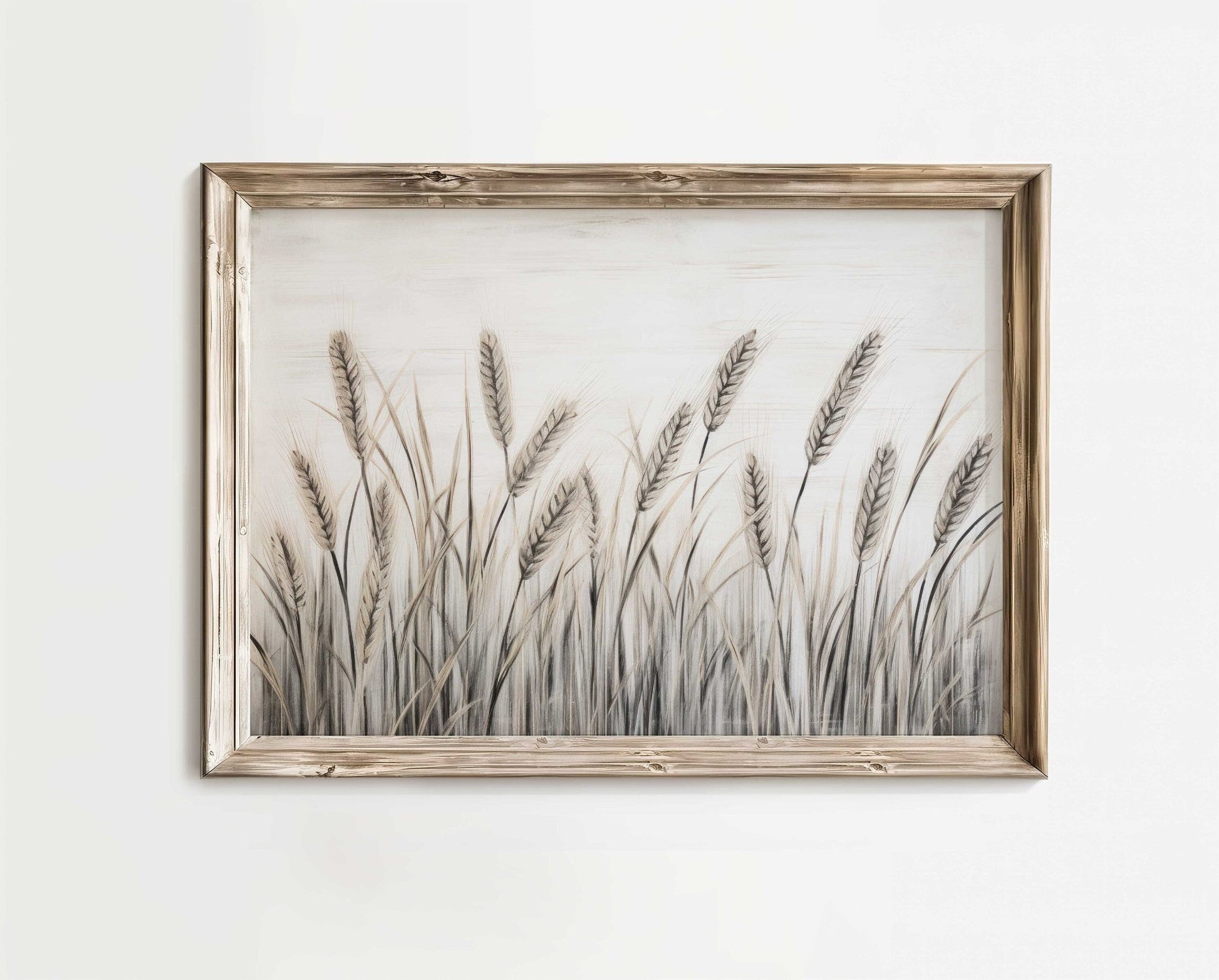 Wheat Field Painting, Botanical Decor, Farmhouse Wall Art - WildfieldPrints