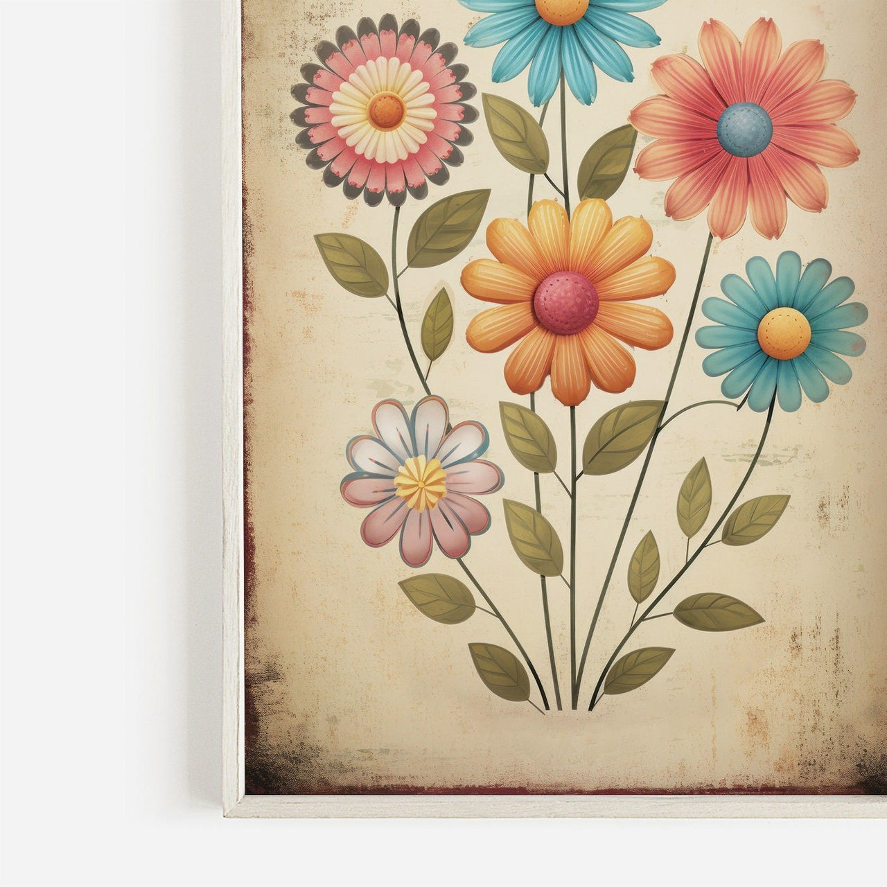 Retro Flower Print – Floral Nursery Wall Art