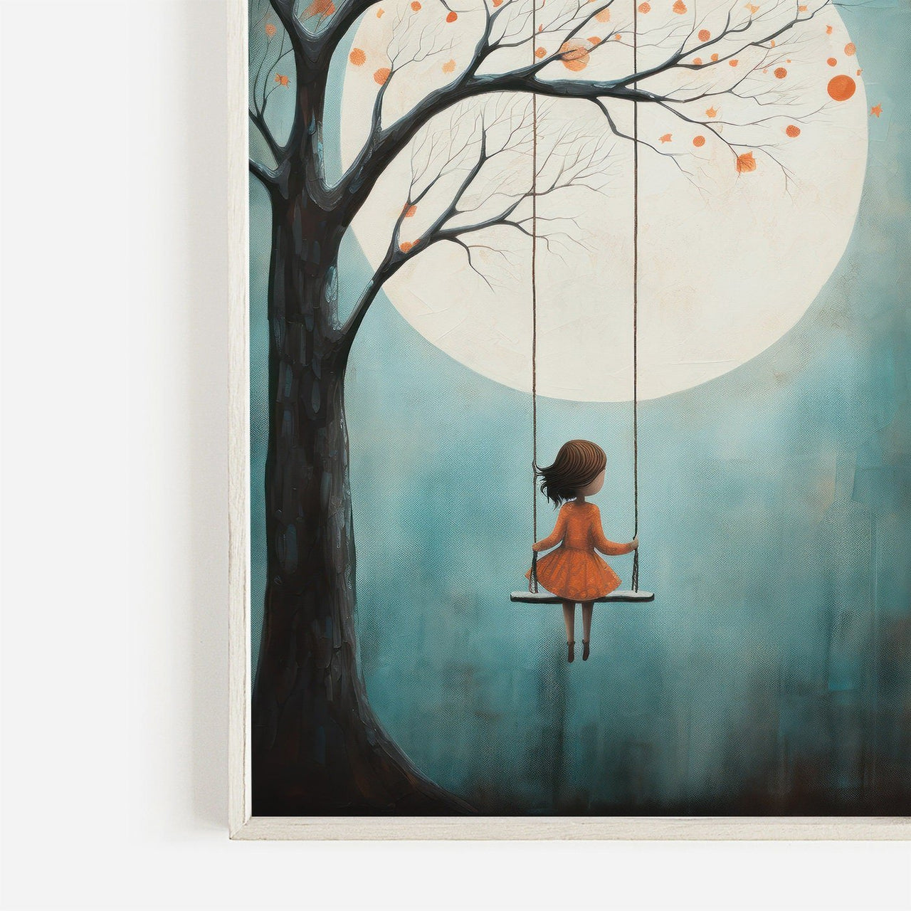 Girl on a Swing Wall Art – Fairy - Tale Nursery Print