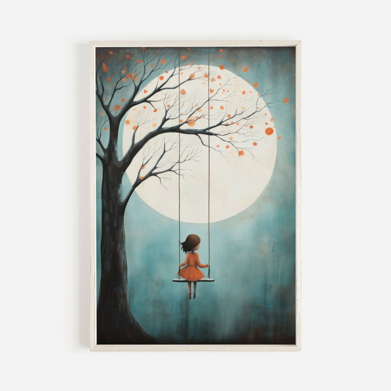 Girl on a Swing Wall Art – Fairy - Tale Nursery Print